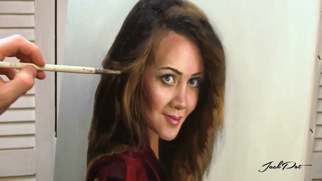 Как написать портрет маслом, часть 3, доработка лица, прописка волос, одежды смотреть онлайн