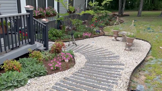 May Garden Tour (Pink Bearded Iris, Supertunia Vista Bubblegum Pink, Knock Out Roses!)(Zone 8b)