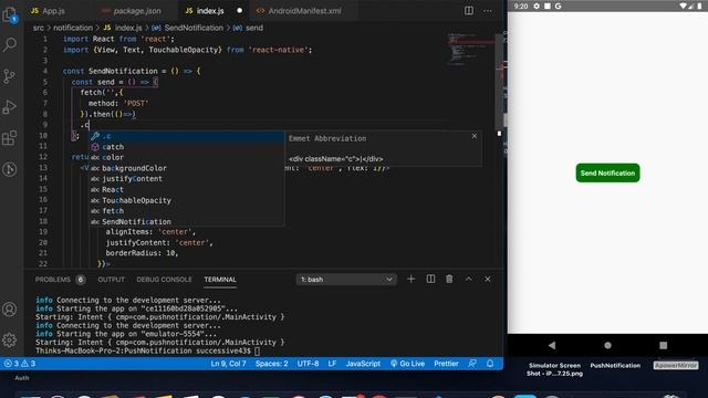 Part- 4 - Onclick send Notification to all devices : RN Firebase смотреть онлайн