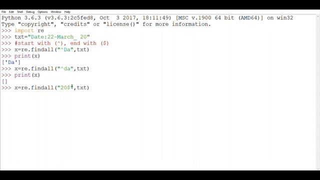 Python Regular Expression - 4 - metacharacters ( ^, $ ) смотреть онлайн