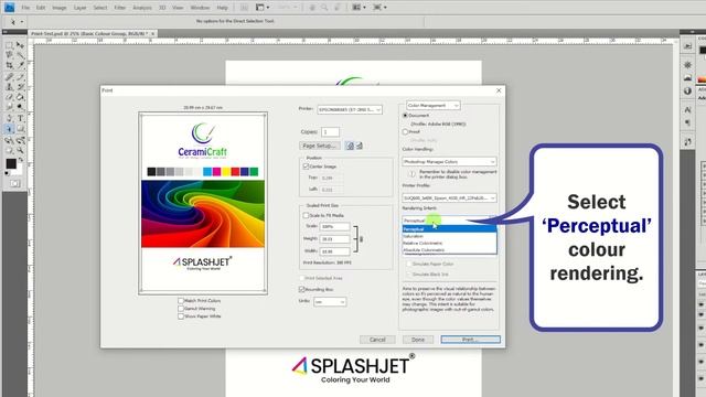 How to set Photoshop Colour Management Print Settings for Sublimation with Splashjet Inks смотреть онлайн