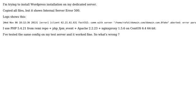 DevOps & SysAdmins: Clean Wordpress installation shows Internal Server Error 500 смотреть онлайн