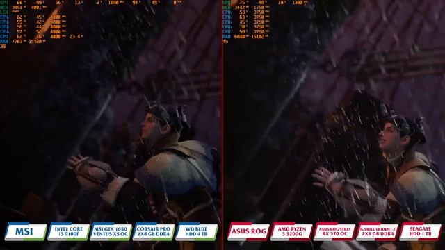 Comparison - Monster Hunter: World (2018) with Intel Core i3 9100f VS AMD Ryzen 3 3200G смотреть онлайн