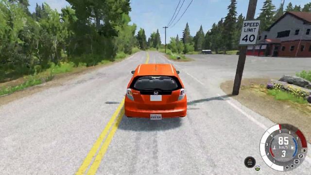 BeamNG.drive - Honda Fit Sport 2009 - Car Show Test Drive Crash . 4K 60fps. смотреть онлайн
