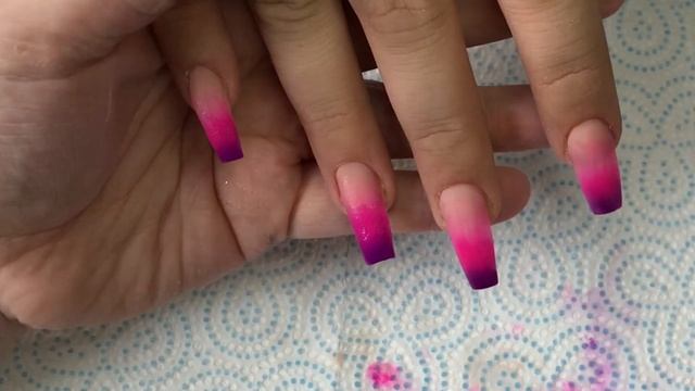 OMBRÉ ON OMBRÉ | PINK & PURPLE DESIGN | ACRYLIC NAILS смотреть онлайн