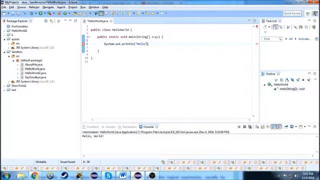 JAVA ECLIPSE | Hello World program смотреть онлайн
