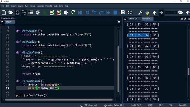 Python 26: Refresh the time using a loop and the sleep method смотреть онлайн
