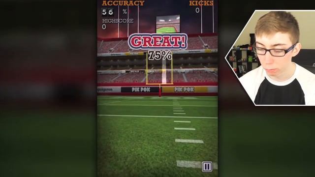 FLICK KICK FIELD GOAL KICKOFF (iPhone 6 Gameplay Video) смотреть онлайн