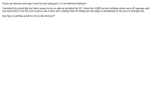 How to install Java6 add-on for IE9? смотреть онлайн