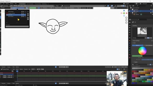 ANIMACION 2D CON BLENDER Y GREASE PENCIL - COMO ANIMAR CON BLENDER - ANIMACION 2D CON BLENDER смотреть онлайн