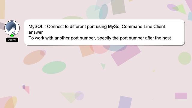 MySQL : Connect to different port using MySql Command Line Client смотреть онлайн