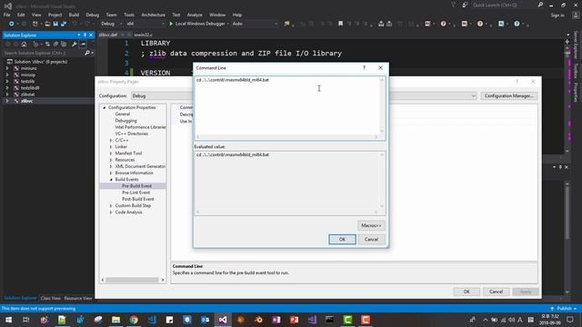 Build zlib on Windows using Visual Studio смотреть онлайн