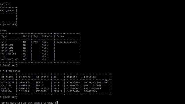 how to add column in a table MYSQL смотреть онлайн