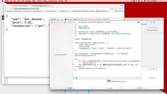 Swift 3 FR - API JSON Introduction & Dialogue avec serveur web & Requêtes POST смотреть онлайн