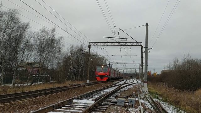 Электропоезд ЭД4М-0203 станция Каналстрой 22.11.2020 смотреть онлайн