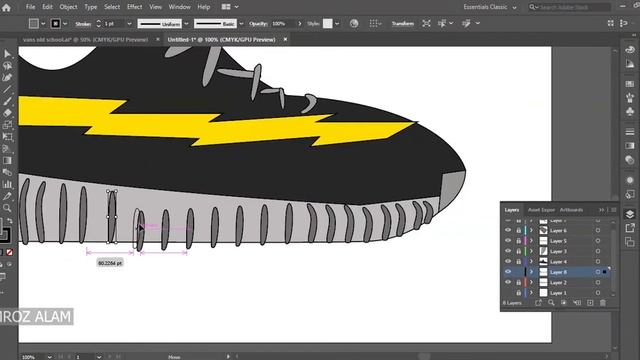 Adidas Yeezy Boost 350 simple Illustration shoe sketch | Imroz Alam gfx смотреть онлайн