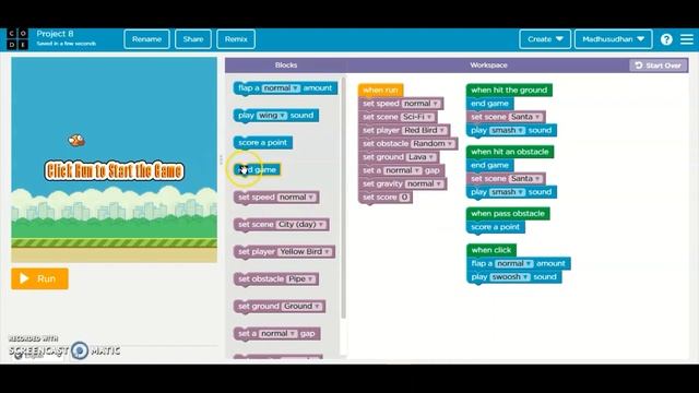 Build a Flappy Bird Game - Code.org смотреть онлайн