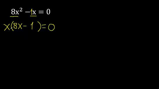 8x^2-x=0 , ecuaciones cuadraticas , hallar x con exponente 2 смотреть онлайн