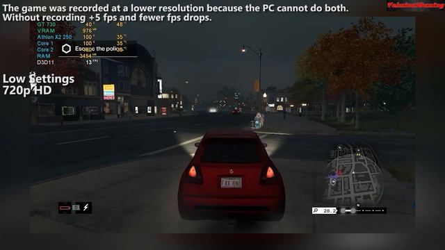 Watch Dogs | Benchmark | GT 730 | Athlon II X2 250 | Low Settings | 720p HD vs 1080p Full HD смотреть онлайн