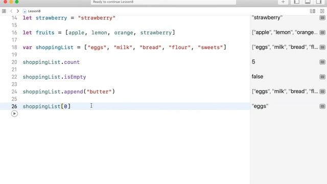 Основы Swift / Урок 8 / Массивы смотреть онлайн