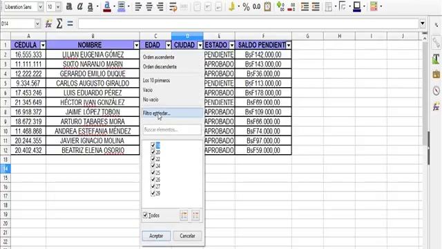 Video Tutorial Calc - Filtrar y ordenar los datos atendiendo a determinados criterios смотреть онлайн