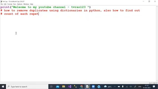 removing duplicates and finding their count in python смотреть онлайн