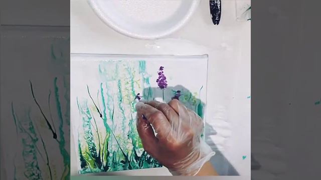 Lavender Dance/Easy Acrylic swiped and embellished painting/Wall Art/Rainbow Canvas #21 смотреть онлайн