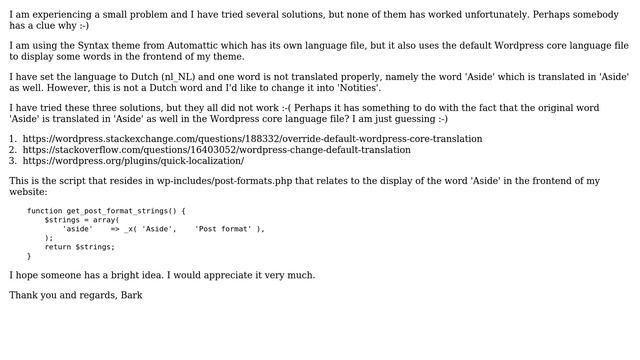 Wordpress: How to override default Wordpress core language file? смотреть онлайн