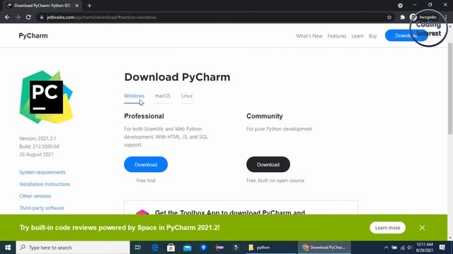 Python in Tamil | 02 - What is Pycharm & its installation | Python series | Tamil | Coding Interest смотреть онлайн