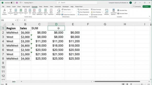Running Total, Array - Excel & Google Sheets, SCAN, REDUCE, MAP