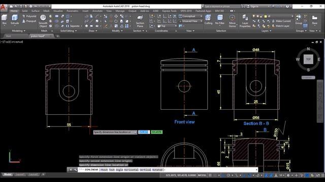 AutoCAD Mechanical 2021 || AutoCAD 3D Drawing || Part 18 (Piston Head)(2019) смотреть онлайн