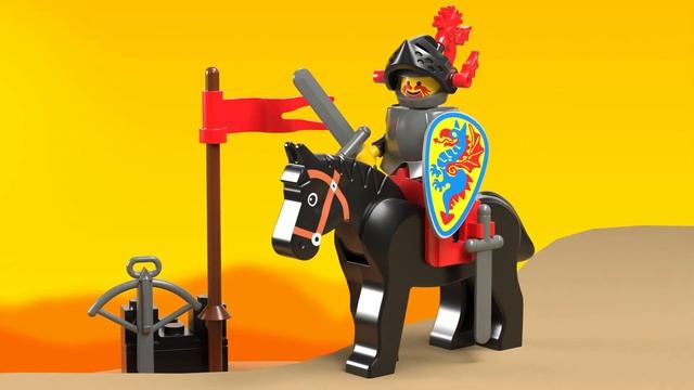 Blender animated LEGO build - 6009 Black Knight (1992) смотреть онлайн