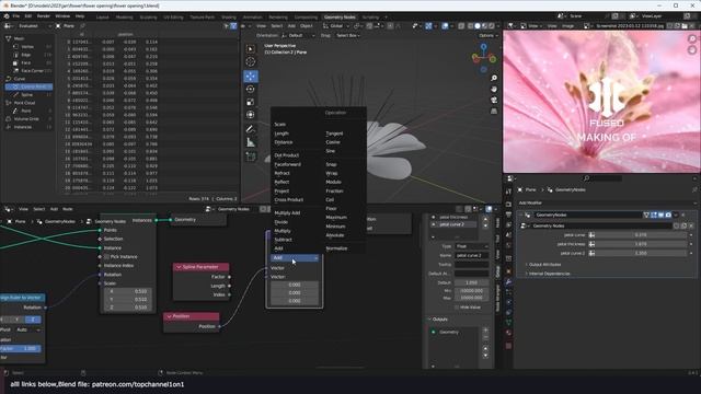 Easy way to make animated flowers using geometry nodes смотреть онлайн