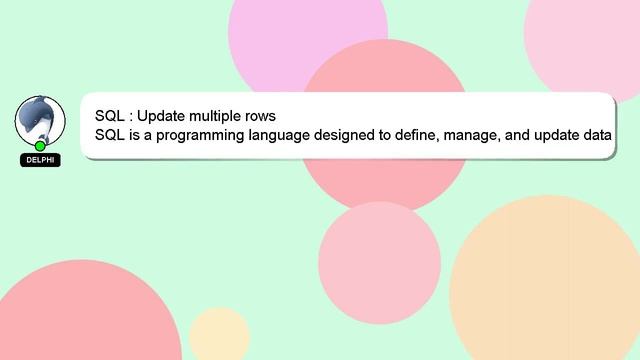 SQL : Update multiple rows смотреть онлайн