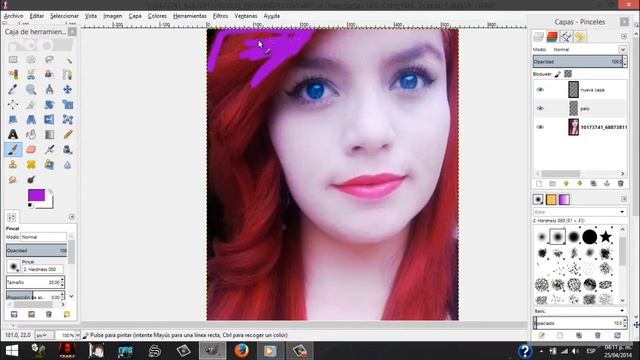tutorial de como cambiar de color el pelo y los ojos en gimp смотреть онлайн