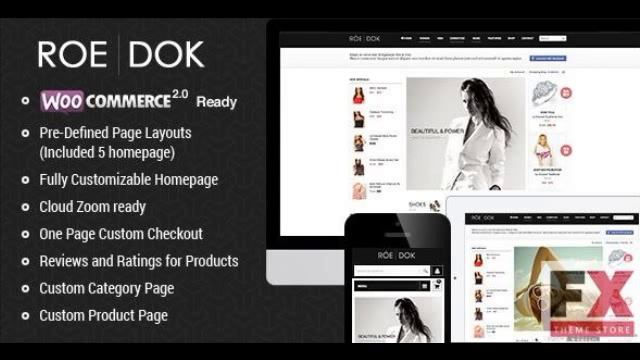 Preview WooCommerce WordPress Theme - RoeDok смотреть онлайн