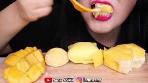 ASMR MANGO BUBBLE TEA, CAKE, MOCHI, MACARON 망고 버블티, 케이크, 모찌 아이스크림, 마카롱 먹방 EATING SOUNDS
