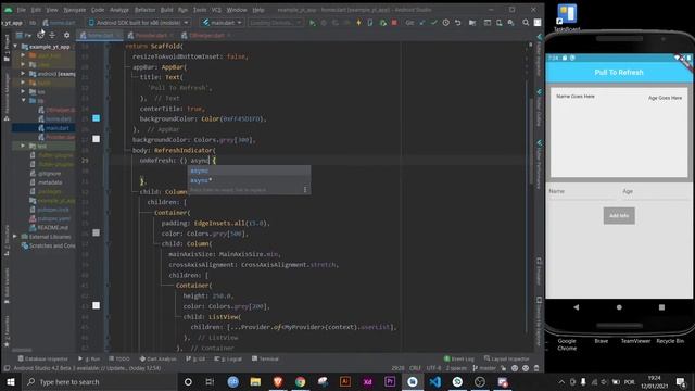 Flutter - Pull To Refresh (RefreshIndicator Widget With ListView) смотреть онлайн