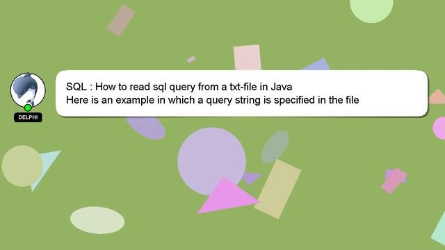SQL : How to read sql query from a txt-file in Java смотреть онлайн