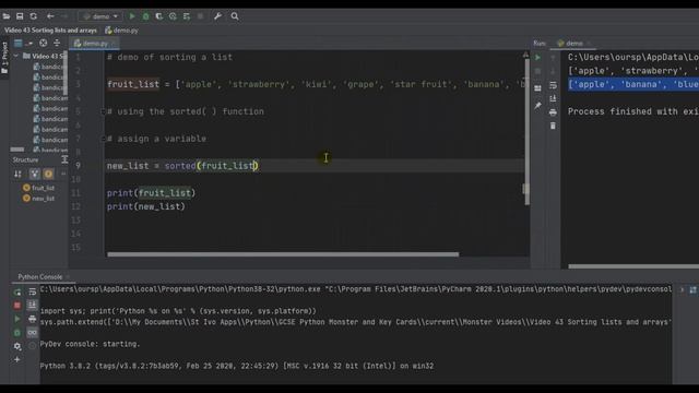 Monster Video 43: Python Lists - Sorting Lists and Arrays (High Definition) смотреть онлайн