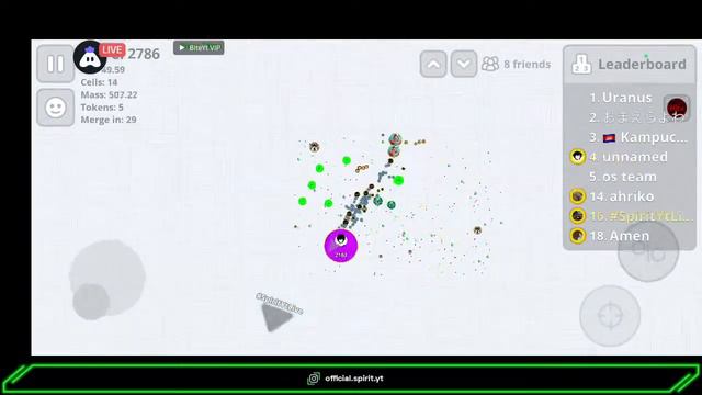 #Agar.io Live |Ap southeast-1|SpiritYtLive Road To 1k❤️ смотреть онлайн