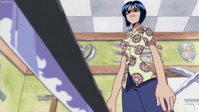Tashigi and Uncle Swordsman are worried when Zoro tries to tame the cursed sword 'Sandai Kitetsu'. смотреть онлайн