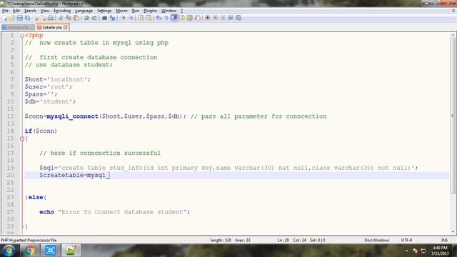 Part 16 -1 How to connect database & Create table into MySQL database смотреть онлайн