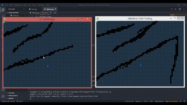 A Star VS Dijkstra's Path-finding - Comparing A Star and Dijkstra using Python for Visualization смотреть онлайн
