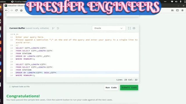 weather observation station 5 problem answer | solved sql queries project | hackerrank problem смотреть онлайн