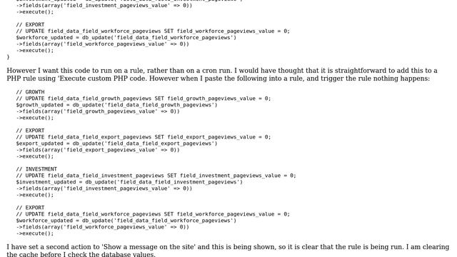 Drupal: Rules 'Execute custom PHP code' to set DB Values смотреть онлайн