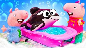 Пеппа и Джордж — Косатка из лужи!  Видео для детей про игрушки Свинка Пеппа на русском языке