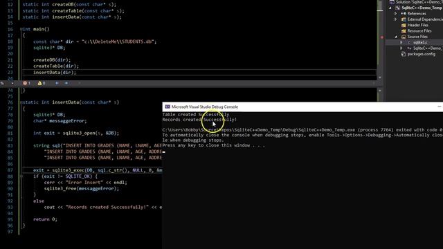 C++ with SQLite database demonstration смотреть онлайн
