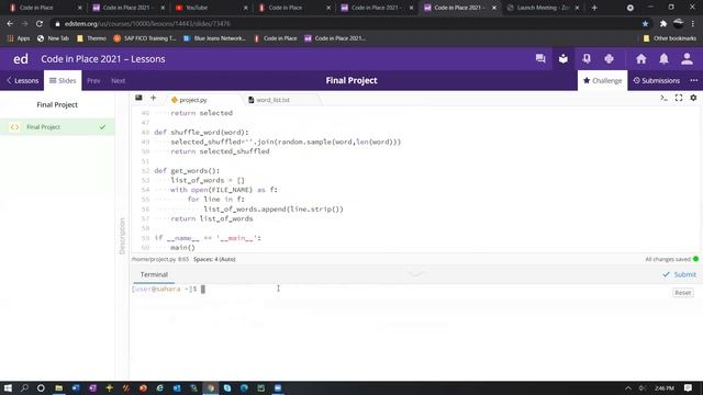 Beginner Python - Simple scrabble or spelling practice students. See description for the full code смотреть онлайн