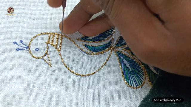 Aari work peacock design || peacock design || #aariembroidery2_0 #aariwork смотреть онлайн
